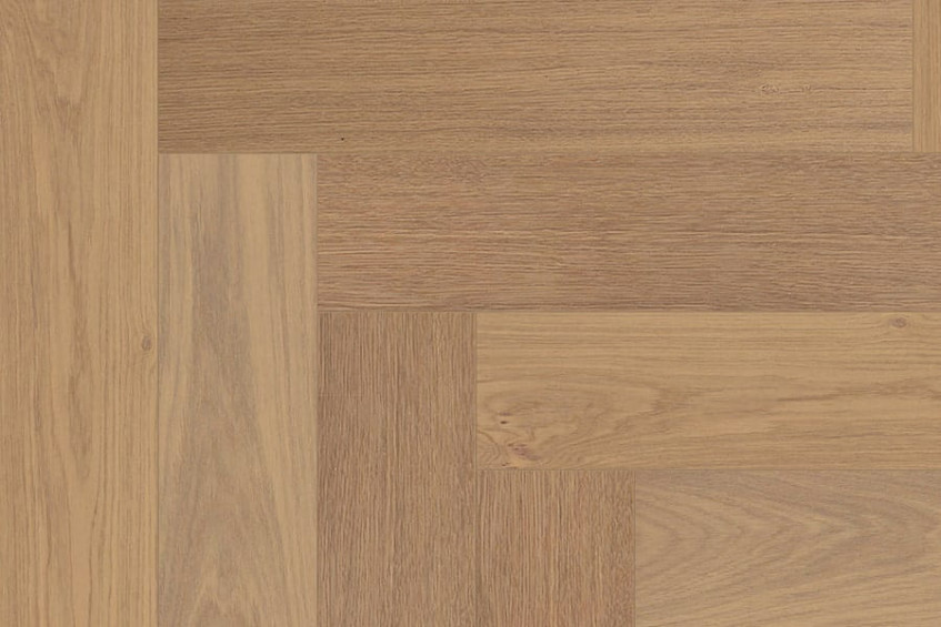 Oak Amalfi HB, фрагмент укладки елочка, светлый натуральный оттенок дуба, вид сверху