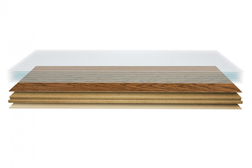 Конструкция инженерной паркетной доски AUSWOOD Oak Lazaro HB — слои в разрезе, схема строения доски