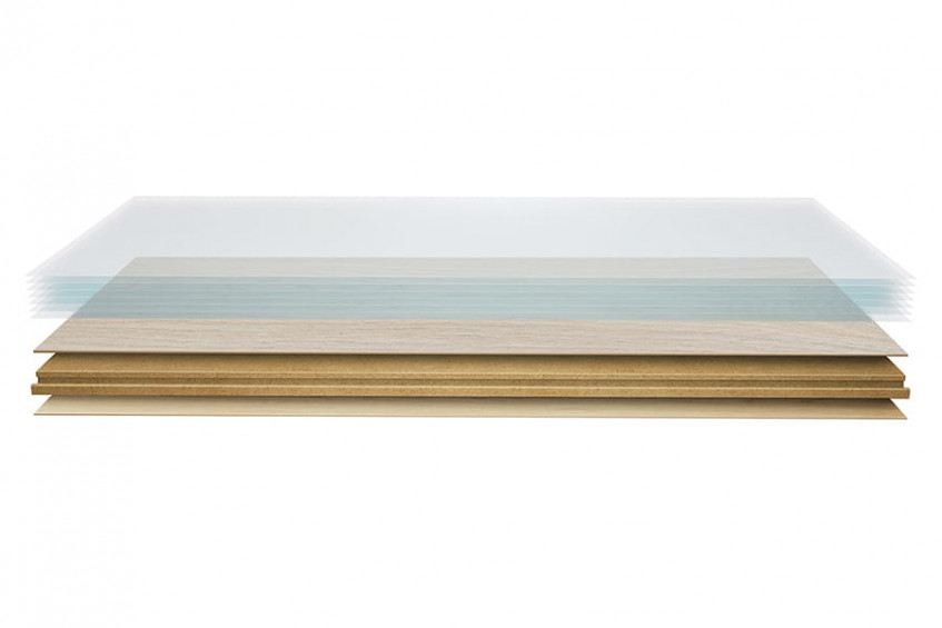 Конструкция инженерной паркетной доски AUSWOOD Oak Elba HB — слои в разрезе, схема строения